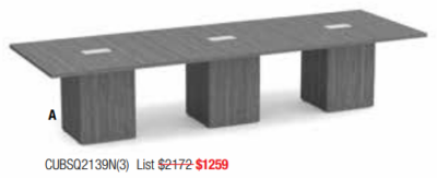 Large gray conference table