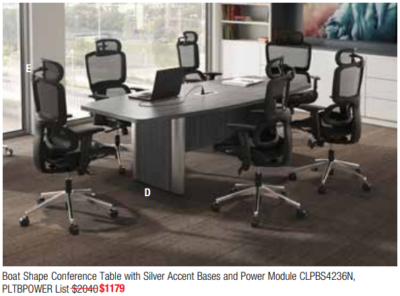 Conference table with office chairs