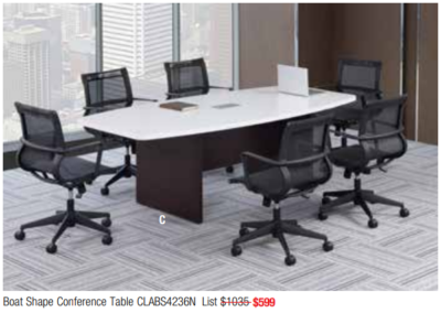 Boat shape conference table chairs