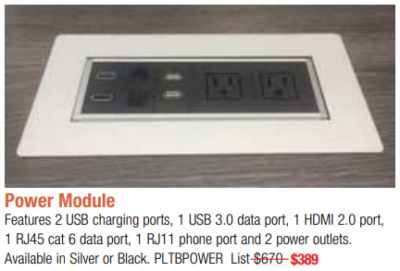 Office power module with outlets