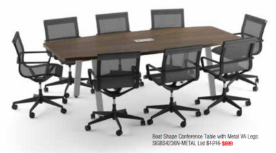 Conference table with mesh chairs