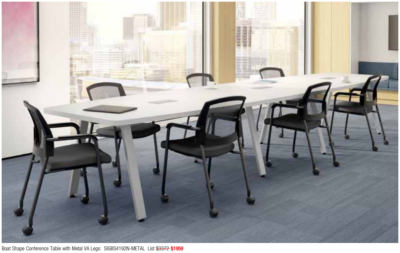 Modern conference table with chairs