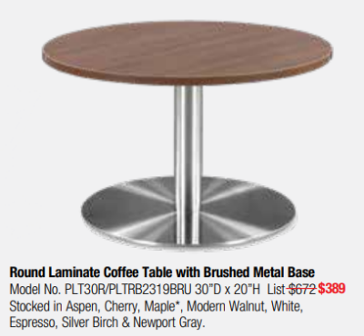 Round laminate coffee table office