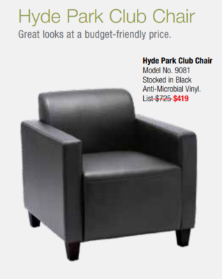 Black upholstered club chair sale