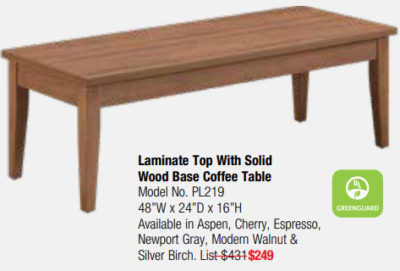 Wood laminate office coffee table