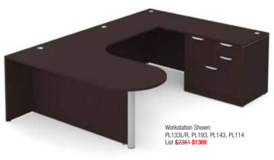 Modern U-shaped office desk