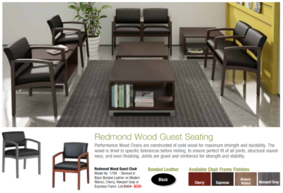 Redmond wood guest seating office