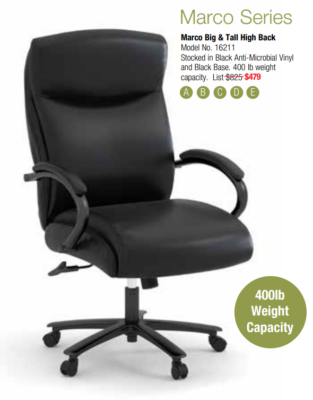 Black office chair tall back