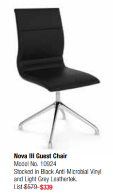 Black swivel office guest chair