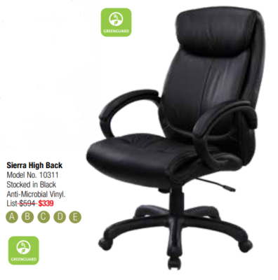 Black high-back office chair