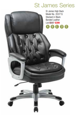 Black leather high-back office chair