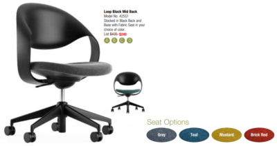 Black office chair color options