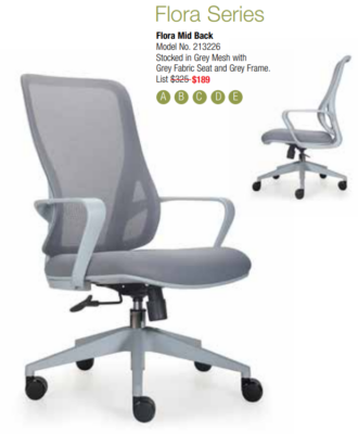 Grey office chair with wheels