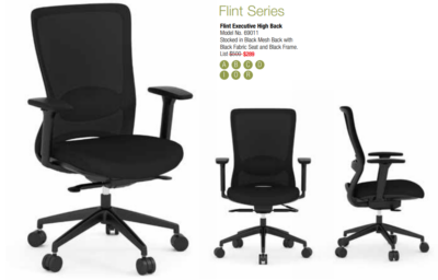 High-back black office chair