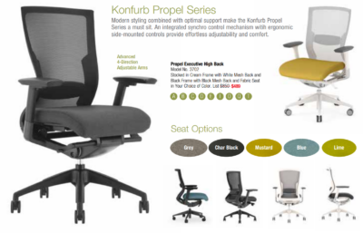 Ergonomic office chairs various colors