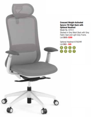 Grey high-back office chair