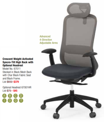 Ergonomic high back office chair