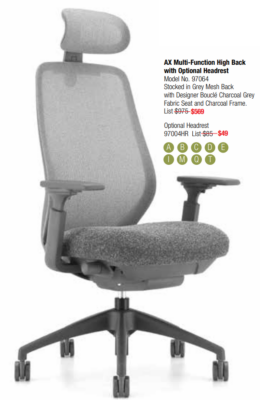 High-back office chair with headrest