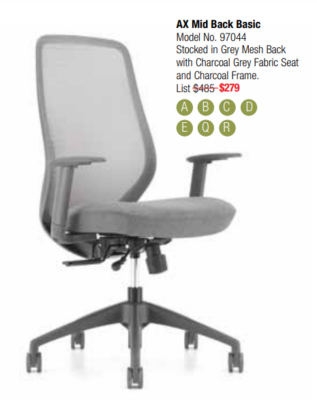 Charcoal grey mesh office chair