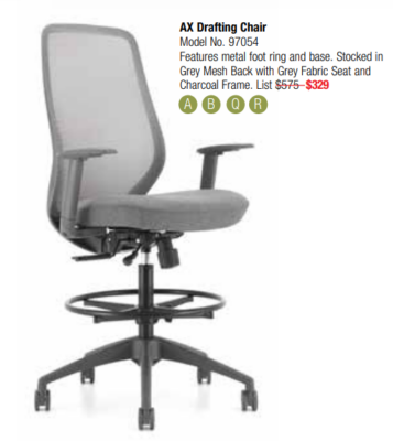 Grey ergonomic office drafting chair