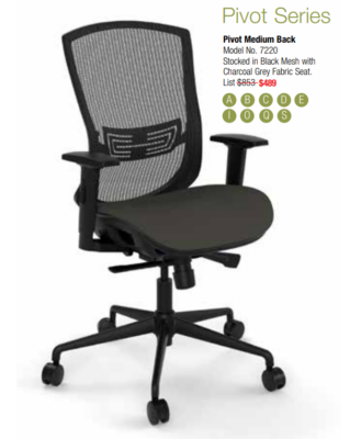 Black mesh office swivel chair