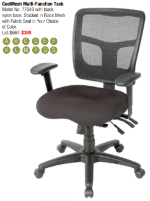 Black mesh office task chair