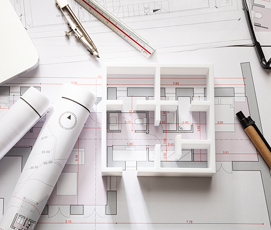 Architectural office design planning blueprint