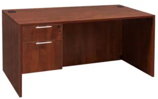 Wooden office desk with drawers