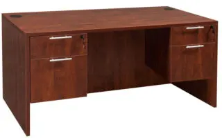 Wooden office desk with drawers