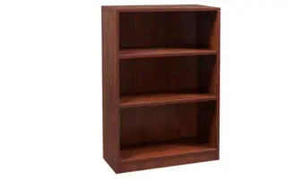 Wood three-shelf office bookcase