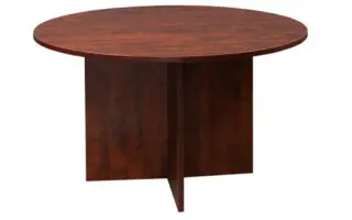 Round wooden office conference table