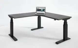 Adjustable L-shaped office desk