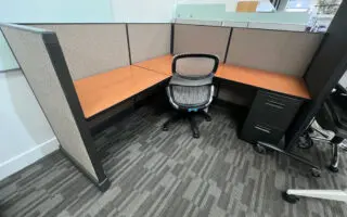 Office cubicle with desk chair