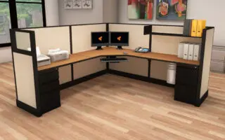 Office cubicle with office furniture