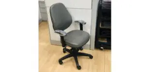 Grey ergonomic office chair wheels