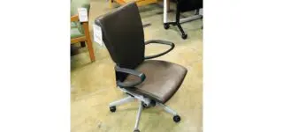 Brown leather office chair wheels