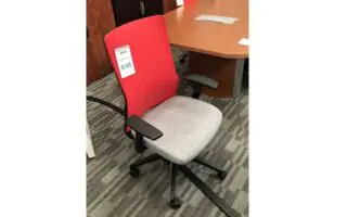 Red gray used office chair