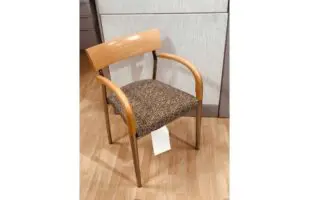 Wooden office chair fabric seat