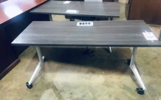 Office desk with power outlet