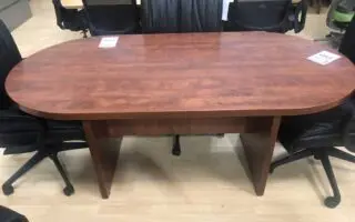 Oval wood conference room table