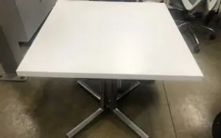 Square white office table