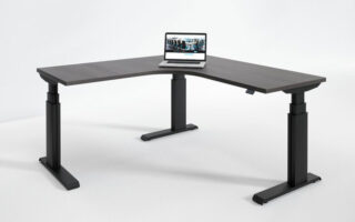 Adjustable L-shaped office desk