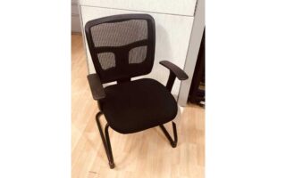 Black mesh-back office chair